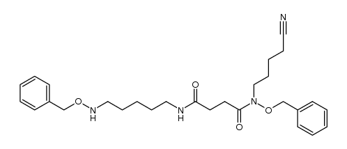 N-(4-cyanobutyl)-3-[[5-[(benzyloxy)amino]pentyl]carbamoyl]-O-benzylpropionohydroxamic acid Structure