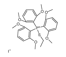 tris(2,6-dimethoxyphenyl)(ethylthio)phosphonium iodide Structure
