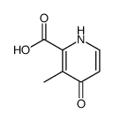 3-methyl-4-oxo-1H-pyridine-2-carboxylic acid结构式