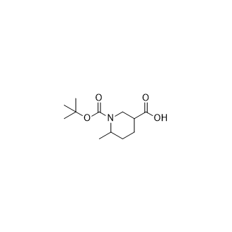1-(叔丁氧基羰基)-6-甲基哌啶-3-羧酸结构式