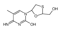 4-amino-1-[(2R,5R)-2-(hydroxymethyl)-1,3-oxathiolan-5-yl]-5-methylpyrimidin-2-one结构式