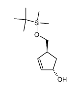 (1S,4S)-trans-4-tert-butyldimethylsiloxymethyl-2-cyclopenten-1-ol Structure