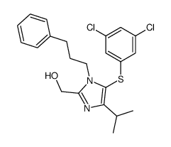 [5-(3,5-dichlorophenyl)sulfanyl-1-(3-phenylpropyl)-4-propan-2-ylimidazol-2-yl]methanol结构式