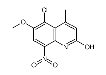 5-chloro-6-methoxy-4-methyl-8-nitro-1H-quinolin-2-one结构式