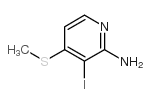 3-碘-4-(甲基硫代)-2-吡啶胺结构式