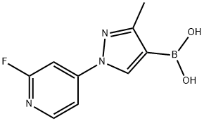 3-Methyl-1-(2-fluoropyridin-4-yl)pyrazole-4-boronic acid Structure