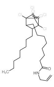 Bicyclo[2.2.1]hept-5-ene-2-octanamide,1,4,5,6,7,7-hexachloro-3-octyl-N-2-propenyl- (9CI)结构式