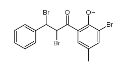 1-(3-Brom-2-hydroxy-5-methyl-benzoyl)-2-phenyl-1.2-dibrom-aethan结构式