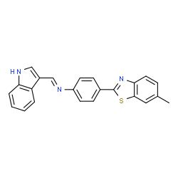 N-(1H-indol-3-ylmethylene)-4-(6-methyl-1,3-benzothiazol-2-yl)aniline Structure
