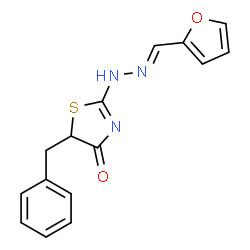 (E)-5-benzyl-2-(((E)-furan-2-ylmethylene)hydrazono)thiazolidin-4-one结构式