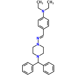 (4-benzhydryl-piperazin-1-yl)-(4-diethylamino-benzylidene)-amine Structure