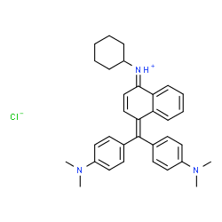 [4-[alpha-[4-(cyclohexylamino)-1-naphthyl]-p-(dimethylamino)benzylidene]-2,5-cyclohexadien-1-ylidene]dimethylammonium chloride Structure