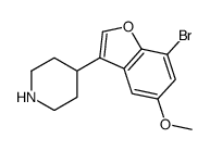 4-(7-Bromo-5-methoxy-1-benzofuran-3-yl)piperidine结构式