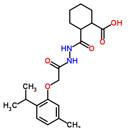 2-({2-[(2-Isopropyl-5-methylphenoxy)acetyl]hydrazino}carbonyl)cyclohexanecarboxylic acid结构式
