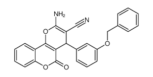 2-amino-5-oxo-4-(3-phenylmethoxyphenyl)-4H-pyrano[3,2-c]chromene-3-carbonitrile Structure
