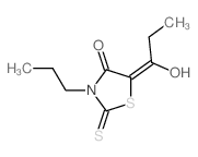 1-(4-hydroxy-3-propyl-2-sulfanylidene-1,3-thiazol-5-yl)propan-1-one结构式