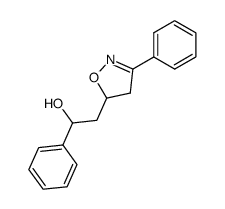 1-phenyl-2-(3-phenyl-4,5-dihydroisoxazol-5-yl)ethan-1-ol结构式