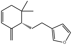 3-[2-[(S)-6,6-Dimethyl-2-methylene-3-cyclohexen-1-yl]ethyl]furan结构式