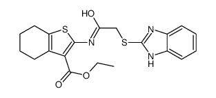 ethyl 2-[[2-(1H-benzimidazol-2-ylsulfanyl)acetyl]amino]-4,5,6,7-tetrahydro-1-benzothiophene-3-carboxylate Structure