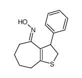 3-Phenyl-2,3,5,6,7,8-hexahydro-cyclohepta[b]thiophen-4-one oxime结构式