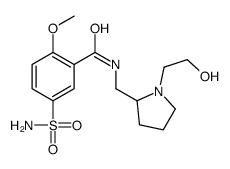5-(aminosulphonyl)-N-[[1-(2-hydroxyethyl)-2-pyrrolidinyl]methyl]-2-methoxybenzamide structure