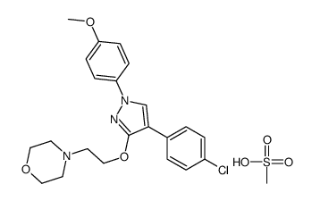 4-[2-[4-(4-chlorophenyl)-1-(4-methoxyphenyl)pyrazol-3-yl]oxyethyl]morpholine,methanesulfonic acid结构式