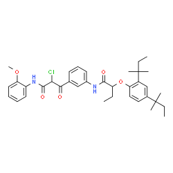 3-[[2-[2,4-Bis(1,1-dimethylpropyl)phenoxy]-1-oxobutyl]amino]-α-chloro-N-(2-methoxyphenyl)-β-oxobenzenepropanamide结构式
