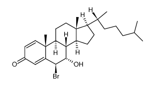6β-Brom-7α-hydroxy-cholesta-1,4-dien-3-on结构式