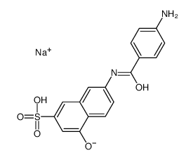 sodium 7-[(4-aminobenzoyl)amino]-4-hydroxynaphthalene-2-sulphonate structure