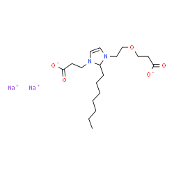 disodium 3-[2-(2-carboxylatoethoxy)ethyl]-2-heptyl-2,3-dihydro-1H-imidazole-1-propionate结构式