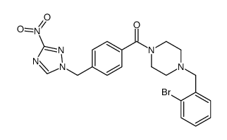 [4-[(2-bromophenyl)methyl]piperazin-1-yl]-[4-[(3-nitro-1,2,4-triazol-1-yl)methyl]phenyl]methanone结构式