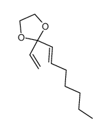 (E)-2-(hept-1-en-1-yl)-2-vinyl-1,3-dioxolane结构式