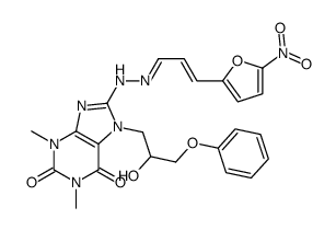 7-(2-hydroxy-3-phenoxypropyl)-1,3-dimethyl-8-[(2E)-2-[(E)-3-(5-nitrofuran-2-yl)prop-2-enylidene]hydrazinyl]purine-2,6-dione Structure