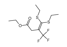 ethyl 4,4-bis(ethylsulfanyl)-3-trifluoromethylbut-3-enoate Structure