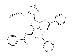 5-(Azidomethyl)-1-(2',3',5'-tri-O-benzoyl-β-D-ribofuranosyl)-1,2,3-triazol结构式