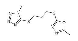 2-methyl-5-[3-(1-methyltetrazol-5-yl)sulfanylpropylsulfanyl]-1,3,4-oxadiazole Structure