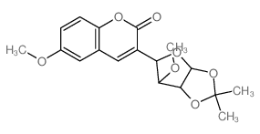 6-methoxy-3-(4-methoxy-7,7-dimethyl-2,6,8-trioxabicyclo[3.3.0]oct-3-yl)chromen-2-one结构式
