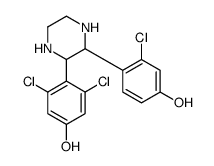 3,5-dichloro-4-[3-(2-chloro-4-hydroxyphenyl)piperazin-2-yl]phenol结构式