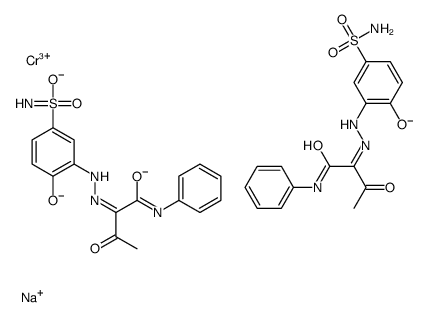 sodium bis[2-[[2-hydroxy-5-sulphamoylphenyl]azo]-3-oxo-N-phenylbutyramidato(2-)]chromate(1-) Structure