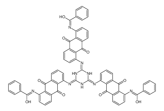 N,N',N''-[1,3,5-triazine-2,4,6-triyltris[imino(9,10-dihydro-9,10-dioxoanthracene-5,1-diyl)]]tris(benzamide) structure