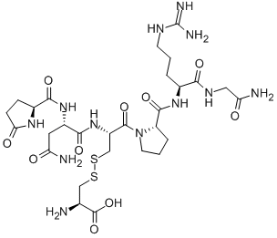 argipressin (4-9), (3-1')-disulfide Cys(6)-结构式