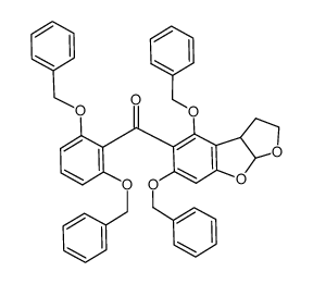 5-keto-[2',6'-bis(O-benzyl)phenyl]-4,6-bis(O-benzyl)-[2,3-b]benzo-2,3,3a,8a-tetrahydrobisfuran Structure