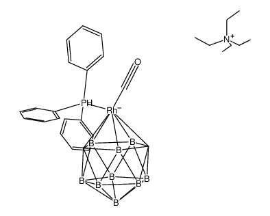 {Et4N}{closo-2-(triphenylphosphine)-2-(carbonyl)-2,1,7-RhC2B9H11} Structure