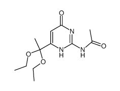 2-acetamido-6-(1,1-diethoxyethyl)-4(1H)-pyrimidinone结构式