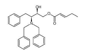 pent-2-enoic acid (2r,3s)-3-dibenzylamino-2-hydroxy-4-phenylbutyl ester结构式