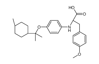 (2S)-3-(4-methoxyphenyl)-2-[4-[2-(4-methylcyclohexyl)propan-2-yloxy]anilino]propanoic acid Structure