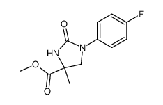 methyl 1-(4-fluorophenyl)-4-methyl-2-oxoimidazolidine-4-carboxylate结构式