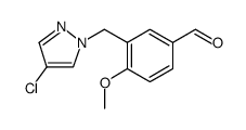 3-(4-CHLORO-PYRAZOL-1-YLMETHYL)-4-METHOXY-BENZALDEHYDE structure