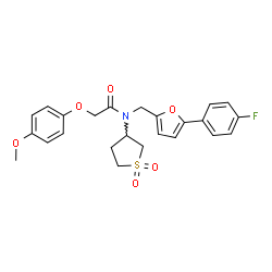 N-(1,1-dioxidotetrahydro-3-thienyl)-N-{[5-(4-fluorophenyl)-2-furyl]methyl}-2-(4-methoxyphenoxy)acetamide结构式