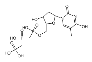 [hydroxy-[[hydroxy-[[(2R,3S,5R)-3-hydroxy-5-(5-methyl-2,4-dioxopyrimidin-1-yl)oxolan-2-yl]methoxy]phosphoryl]methyl]phosphoryl]methylphosphonic acid Structure